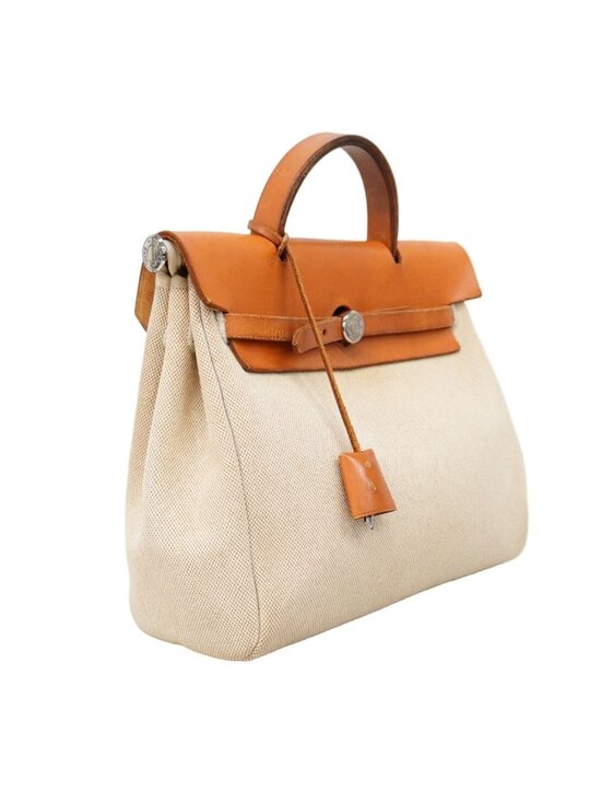 Hermes Backpack Herbag a Dos PM Toile Ash Natural Silver main image 9